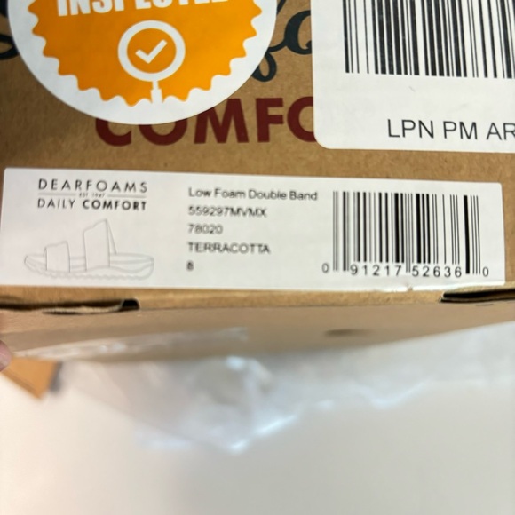 Dearfoams Womens Low Foam Double Band Sandal Size 8 Terracotta - Picture 6 of 8